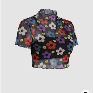 Flower crop top size large